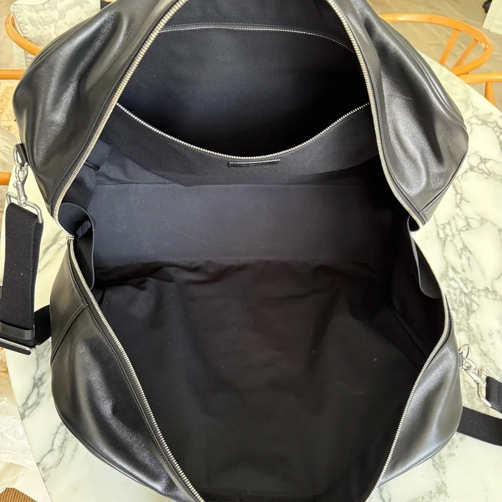 Saint Laurent‎ Black Lambskin Camp Maxi Duffle Bag, 821907 AAC3N, NWT